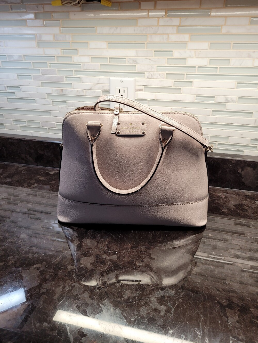Kate Spade Rachelle Wellesley satchel bag in a muted mauve pink